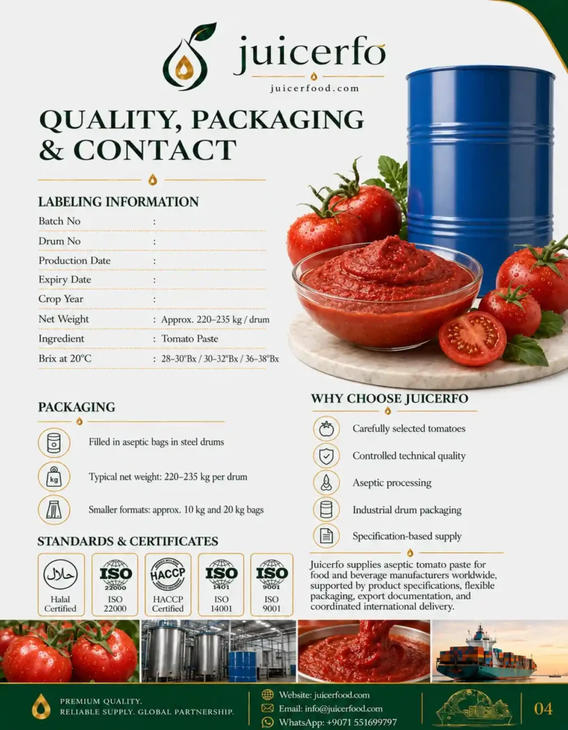Aseptic Tomato Paste Catalog - Page 4