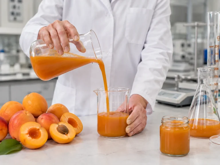 Laboratory quality control testing of apricot juice concentrate with fresh apricots