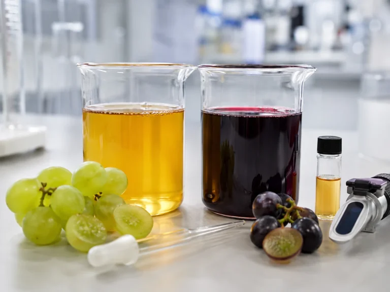 Laboratory quality control analysis of white and black grape concentrate samples